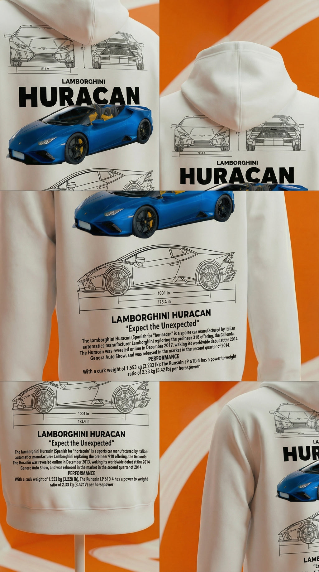 Lamborghini Huracán Blueprint Hoodie