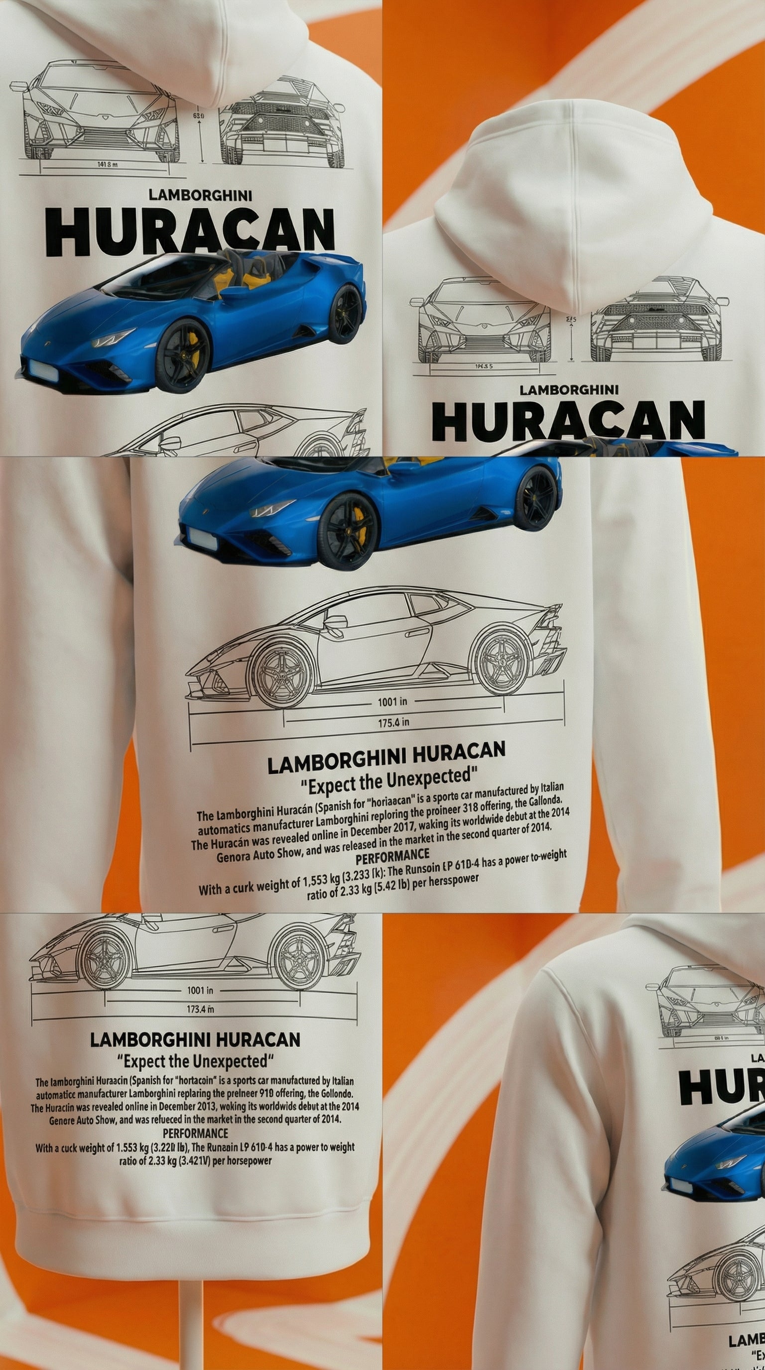 Lamborghini Huracán Blueprint Hoodie
