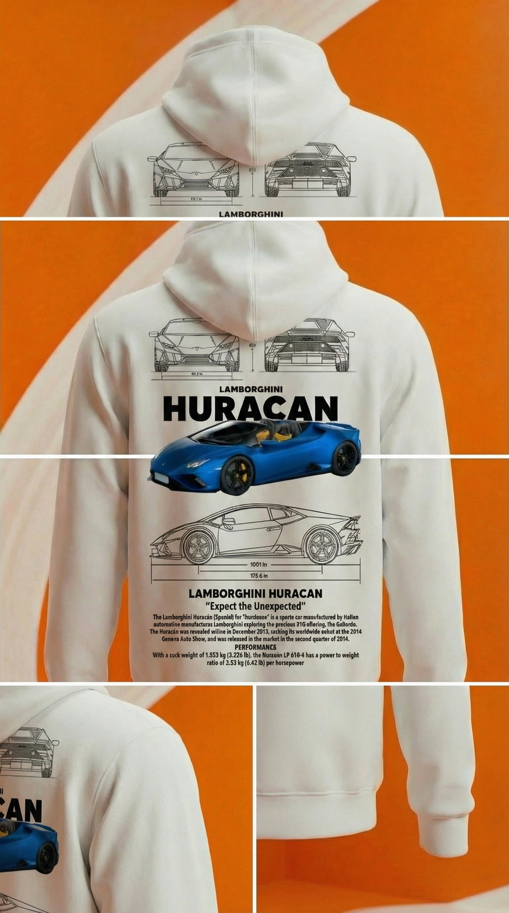 Lamborghini Huracán Blueprint Hoodie