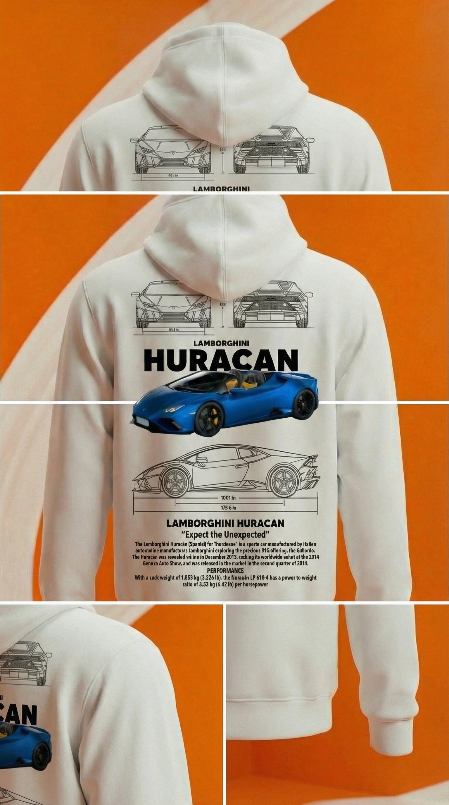 Lamborghini Huracán Blueprint Hoodie