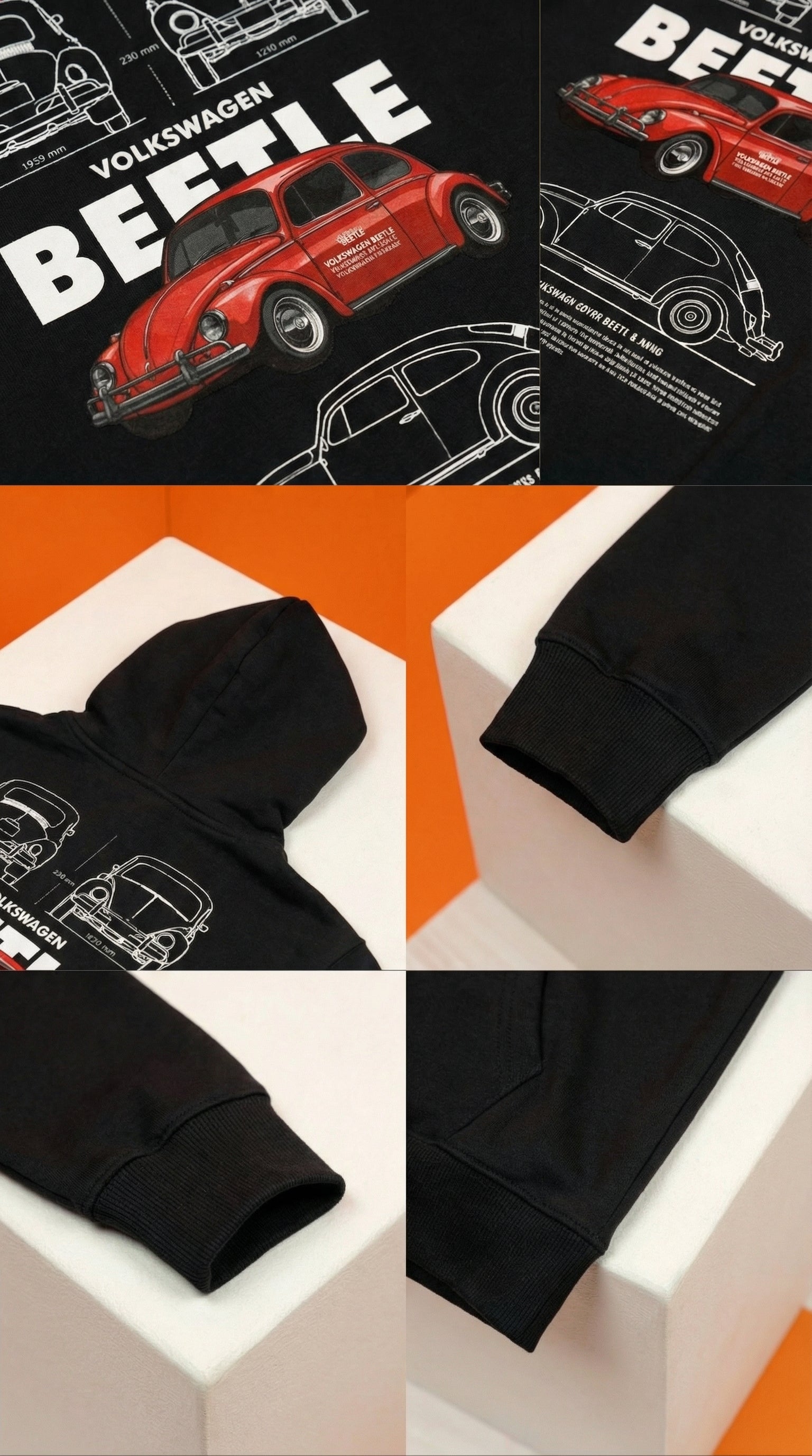 Volkswagen Beetle Blueprint Hoodie