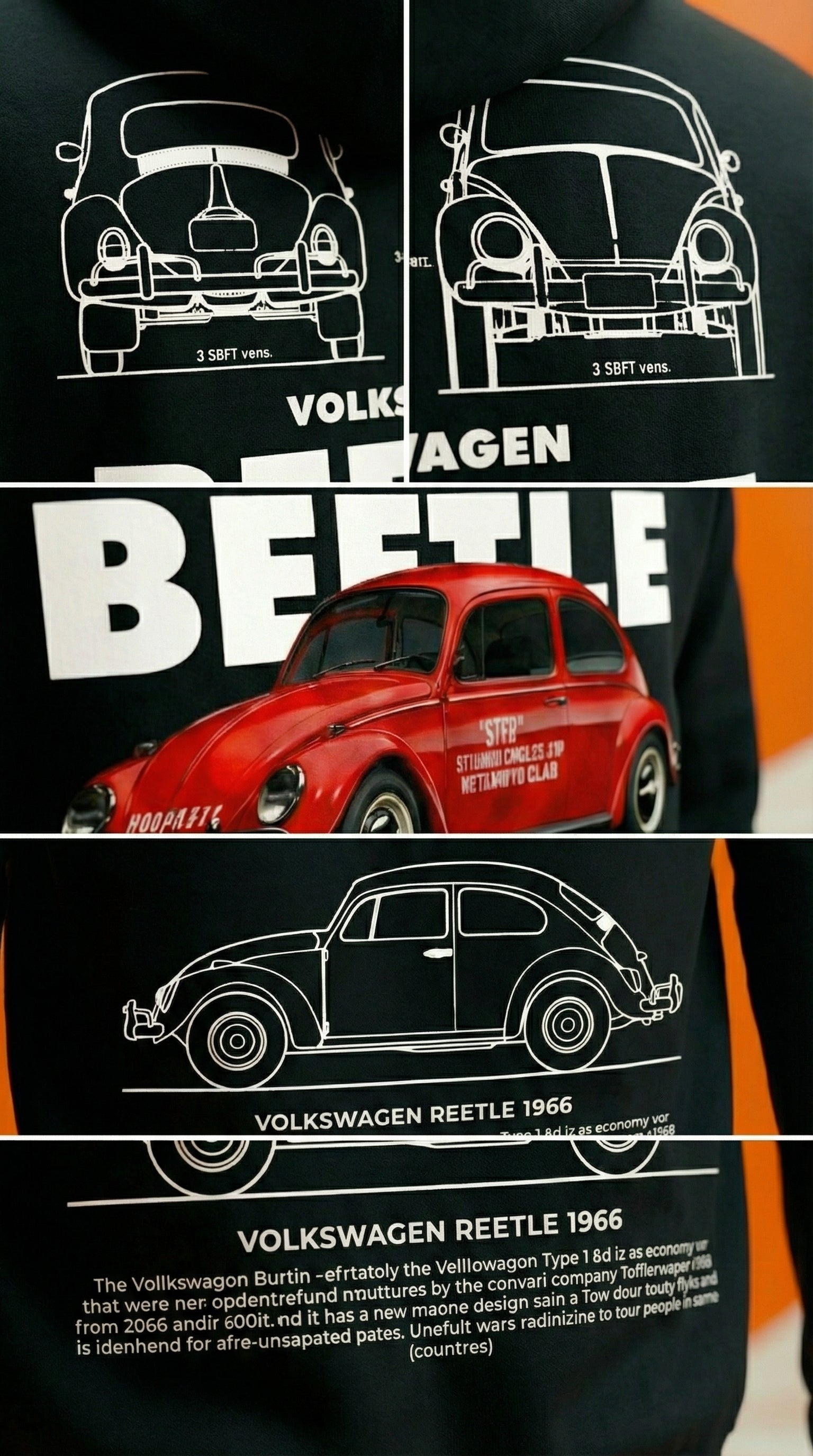 Volkswagen Beetle Blueprint Hoodie