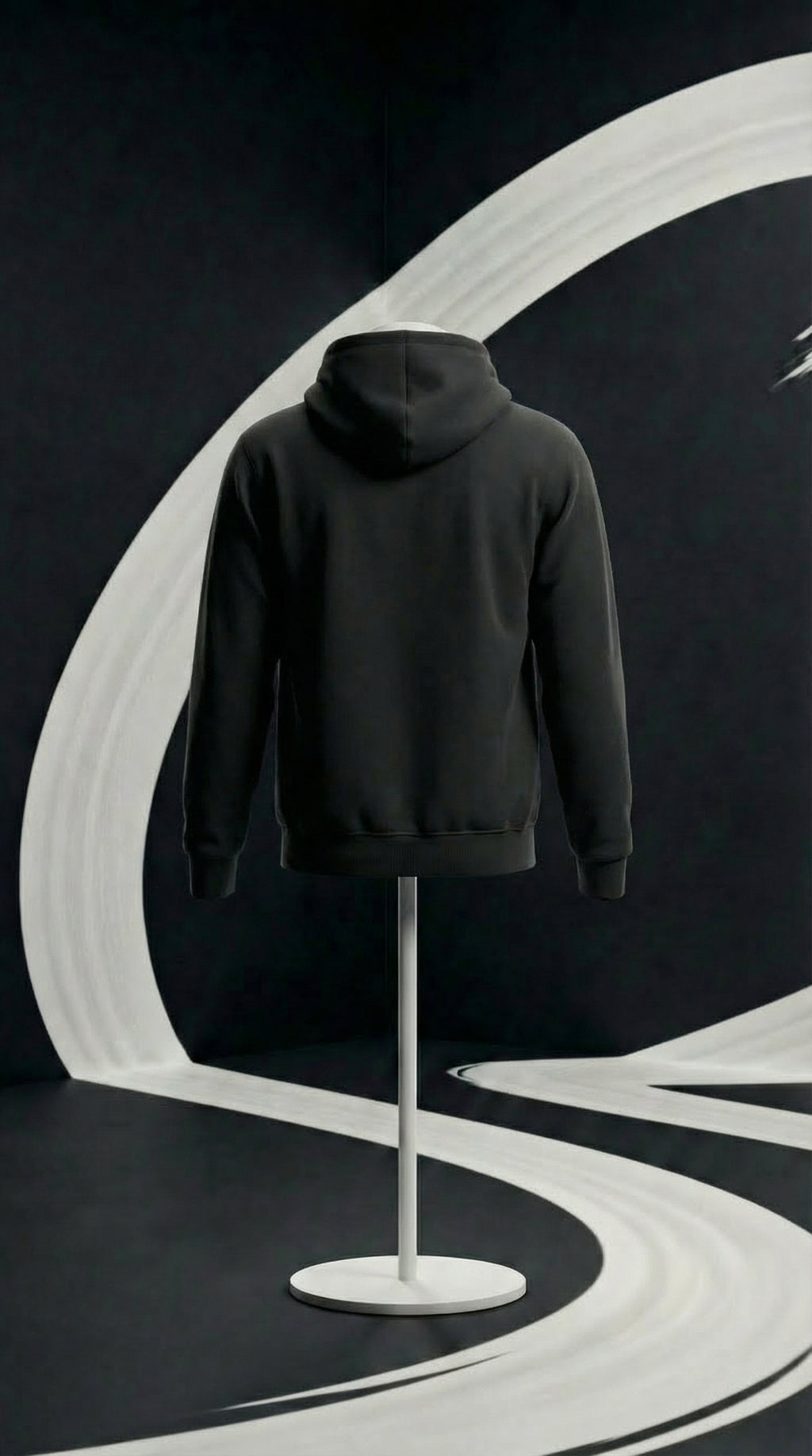 ACE Space basic hoodie minimal pullover in black and white
