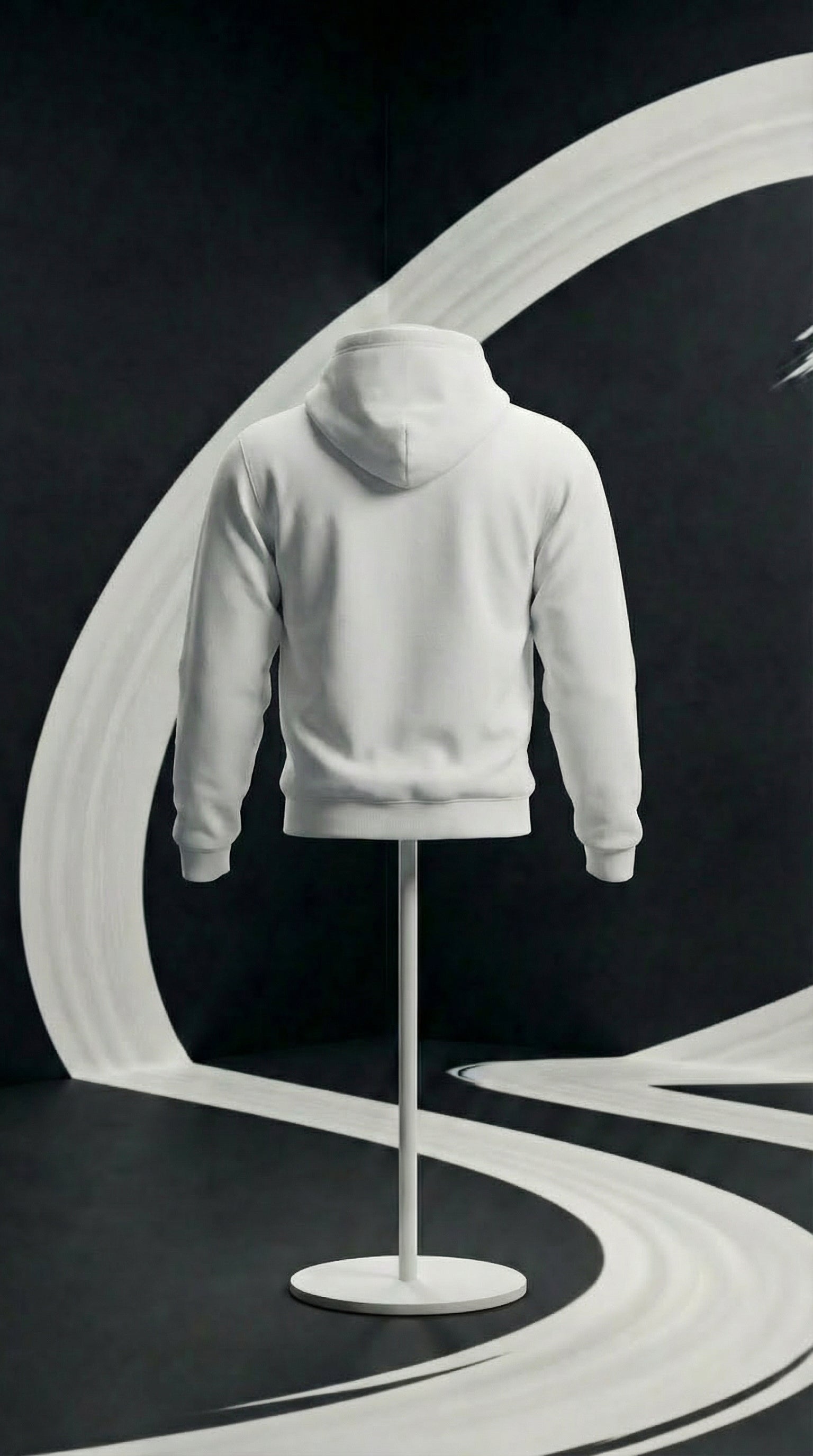 ACE Space basic hoodie minimal pullover in black and white

